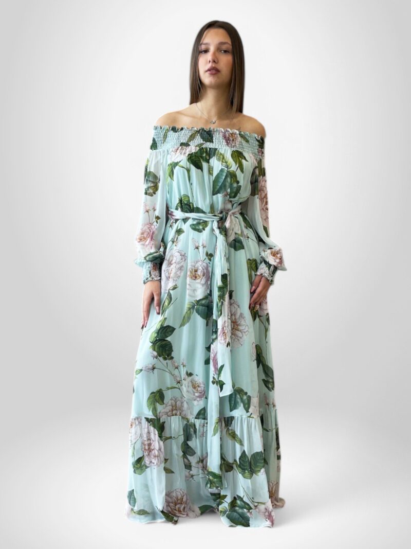 Abito lungo in chiffon leggero
