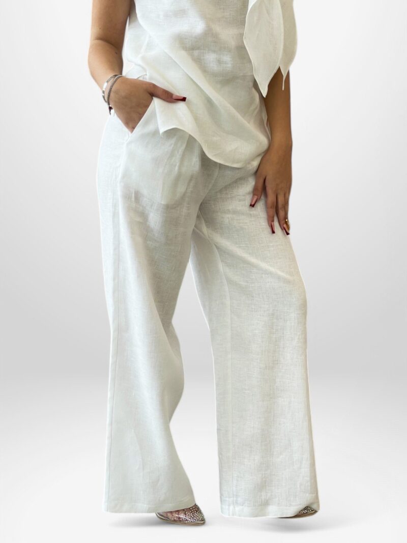 Pantalone ampio in puro lino