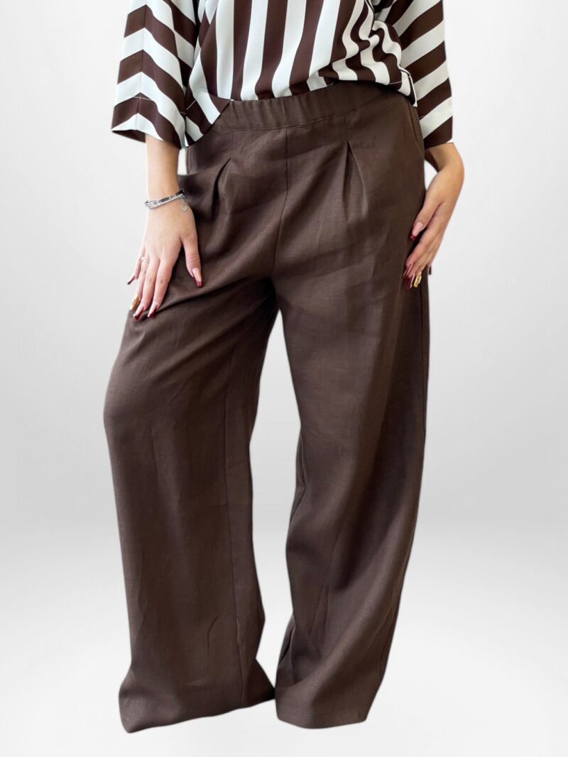 Pantalone ampio in puro lino