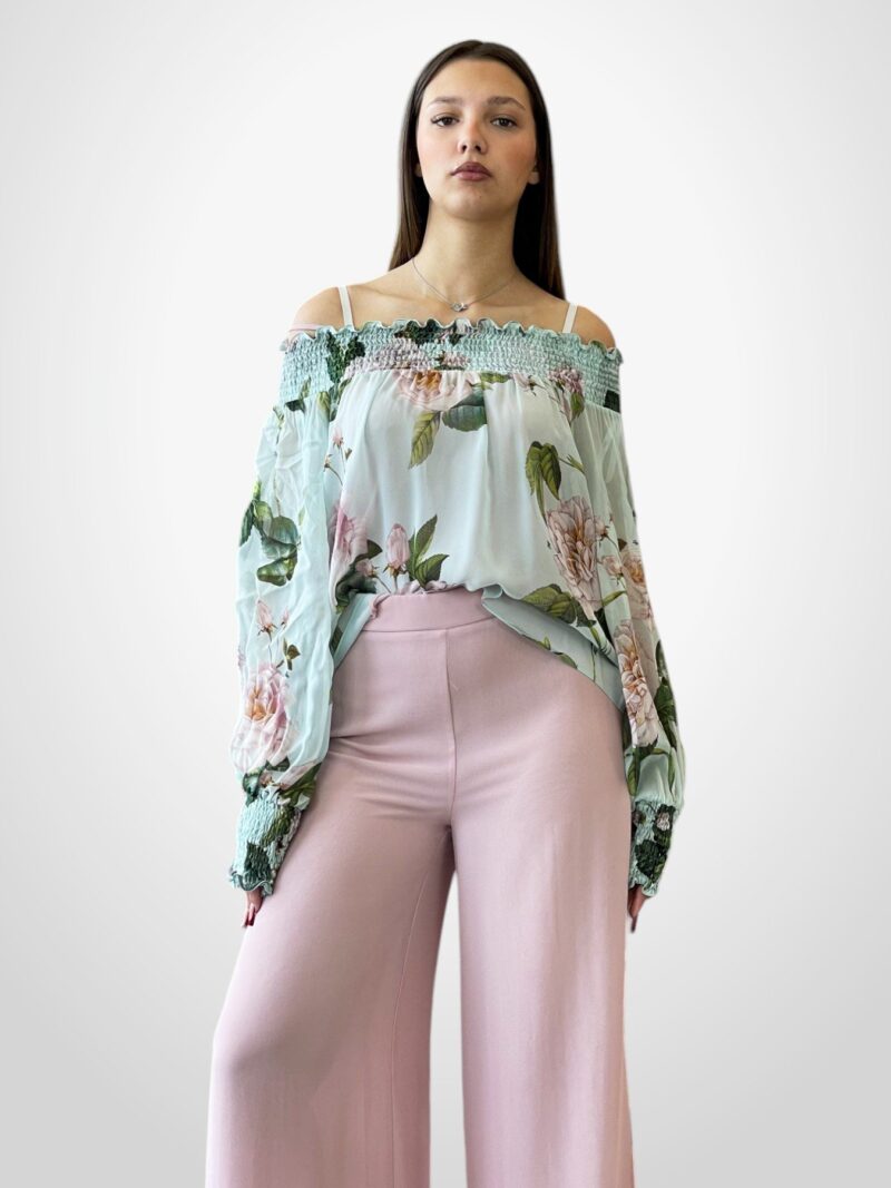 Blusa off-shoulder manica lunga