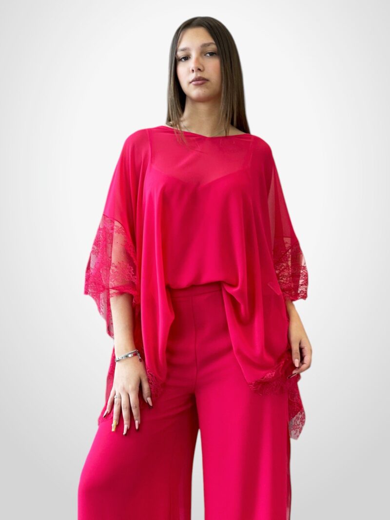 Tunica in chiffon e pizzo