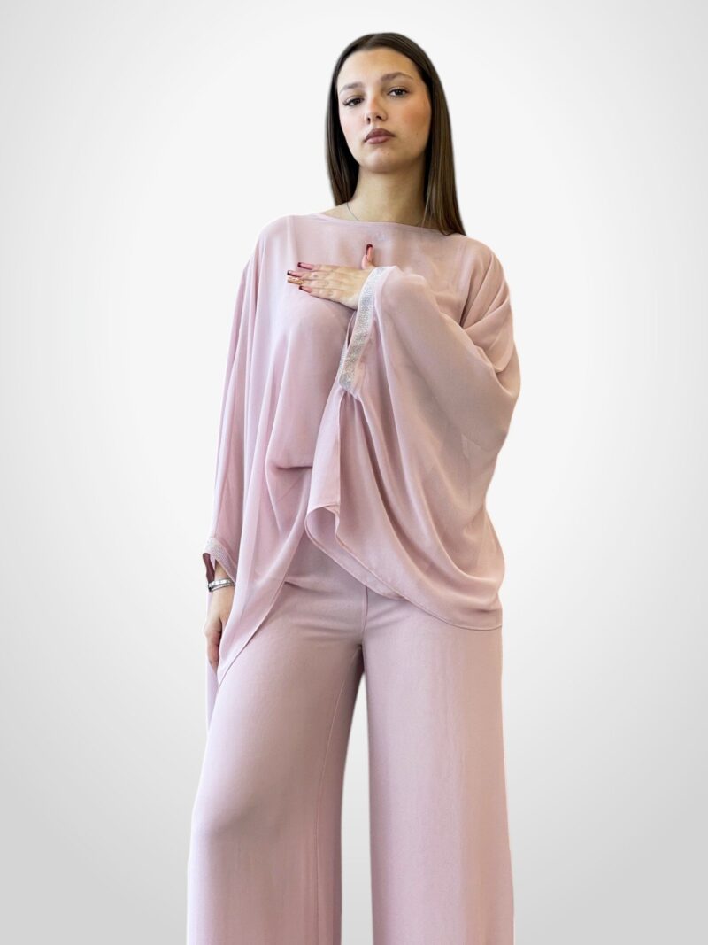 Blusa in chiffon manica kimono