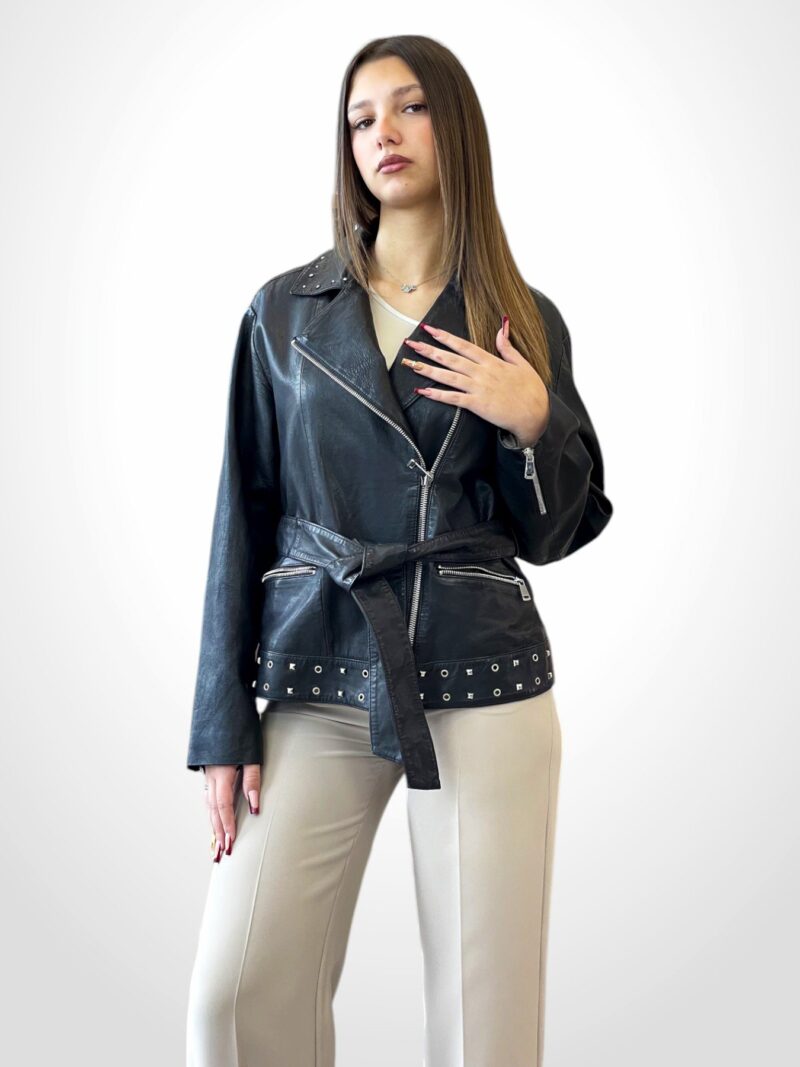Giubbino biker in ecopelle