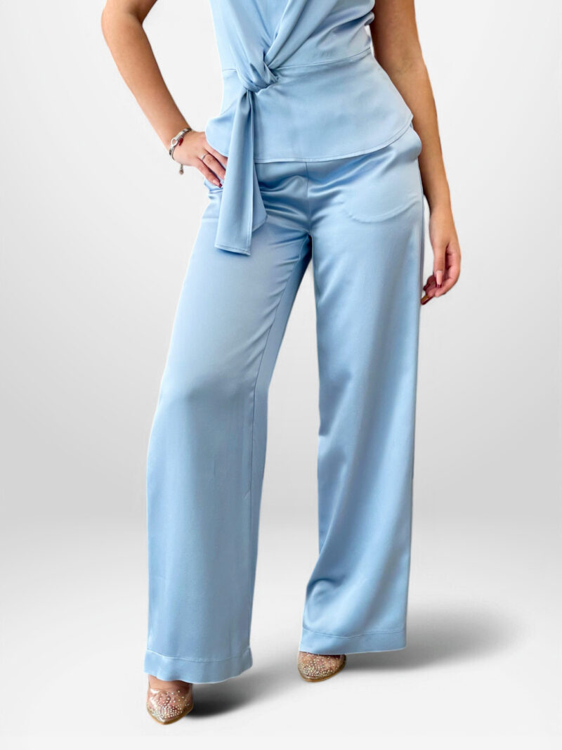 Pantalone palazzo satin lucido