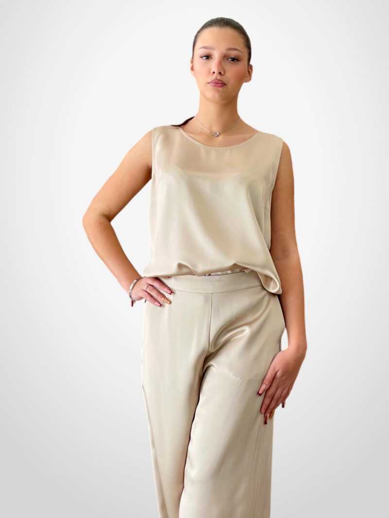 Blusa in viscosa senza maniche