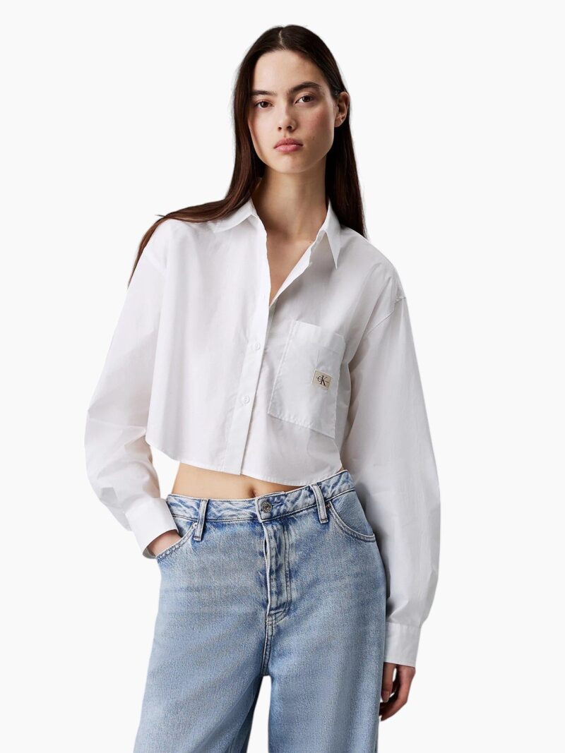 Camicia in popeline di cotone corta