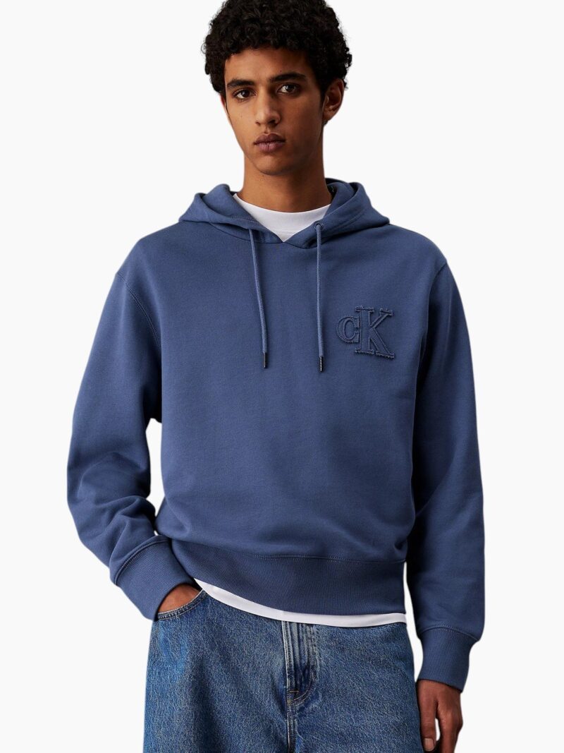 Felpa cappuccio con logo applicato