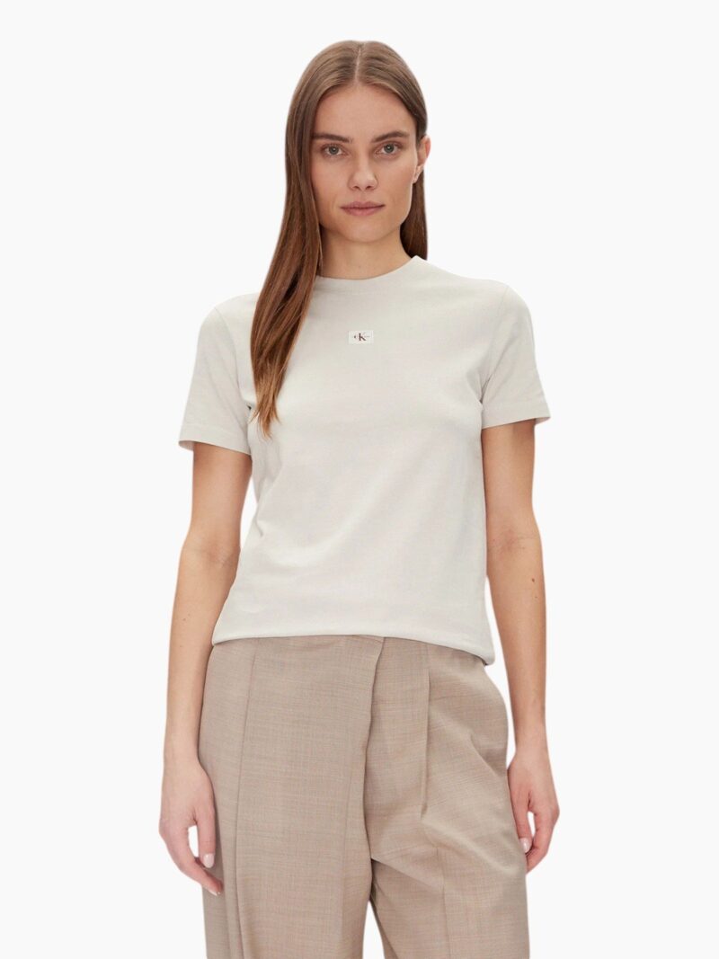 T-shirt regular fit con label CK cucita