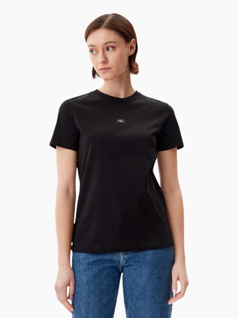 T-shirt regular fit con label CK cucita